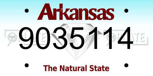 9035114 Arkansas License Plate