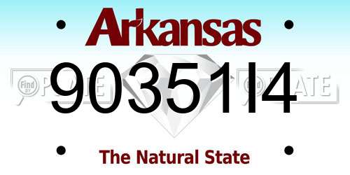 90351I4 Arkansas License Plate