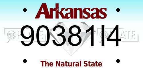 90381I4 Arkansas License Plate