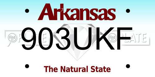 903UKF Arkansas License Plate