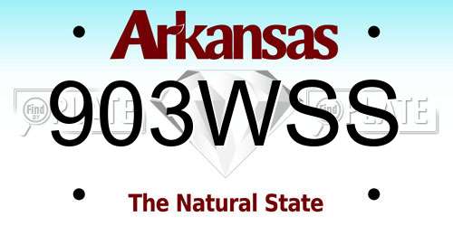 903WSS Arkansas License Plate