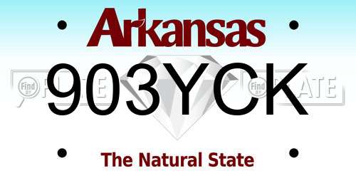 903YCK Arkansas License Plate