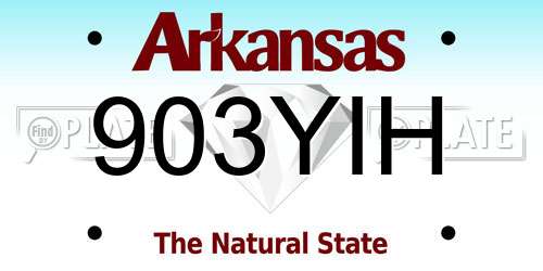 903YIH Arkansas License Plate