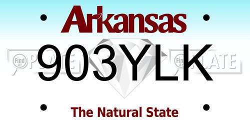 903YLK Arkansas License Plate