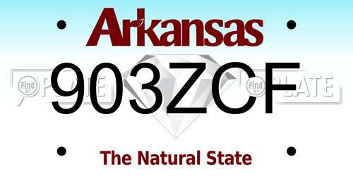 903ZCF Arkansas License Plate