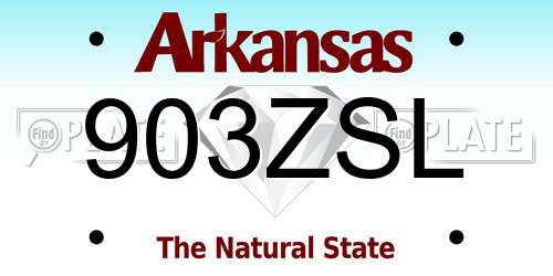 903ZSL Arkansas License Plate