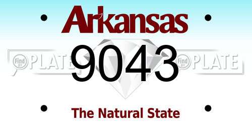9043 Arkansas License Plate