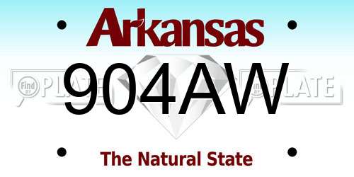 904AW Arkansas License Plate