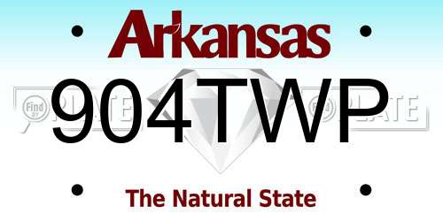 904TWP Arkansas License Plate