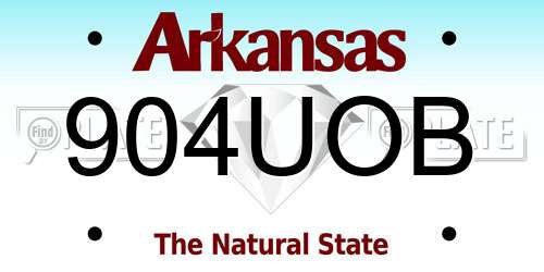 904UOB Arkansas License Plate