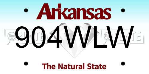 904WLW Arkansas License Plate