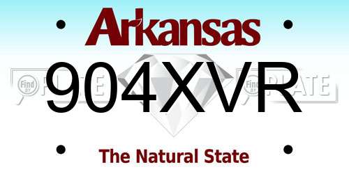 904XVR Arkansas License Plate