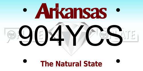904YCS Arkansas License Plate