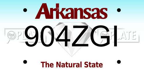 904ZGI Arkansas License Plate