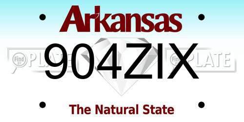904ZIX Arkansas License Plate