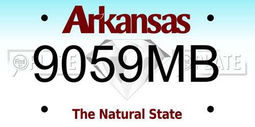 9059MB Arkansas License Plate