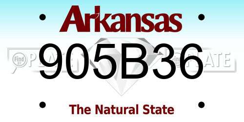 905B36 Arkansas License Plate
