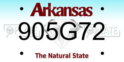 905G72 Arkansas License Plate