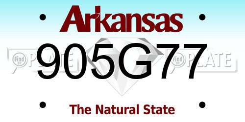 905G77 Arkansas License Plate