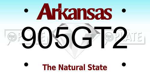 905GT2 Arkansas License Plate