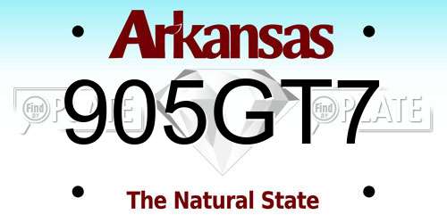 905GT7 Arkansas License Plate