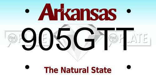 905GTT Arkansas License Plate