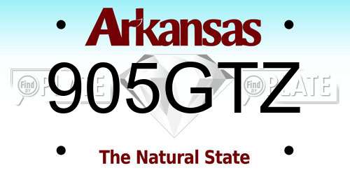 905GTZ Arkansas License Plate