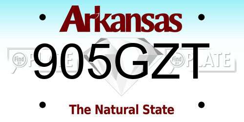 905GZT Arkansas License Plate