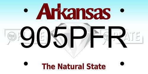 905PFR Arkansas License Plate