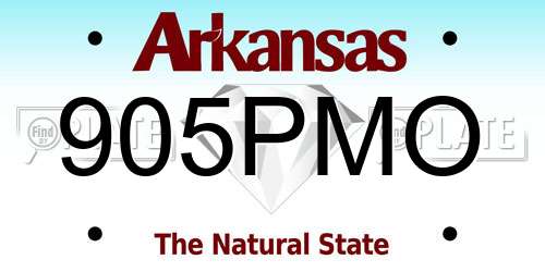 905PMO Arkansas License Plate