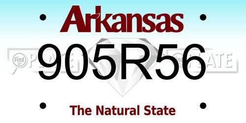 905R56 Arkansas License Plate