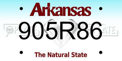 905R86 Arkansas License Plate