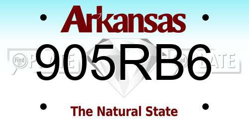 905RB6 Arkansas License Plate