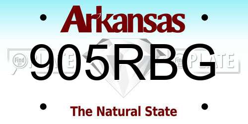 905RBG Arkansas License Plate