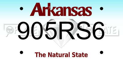 905RS6 Arkansas License Plate