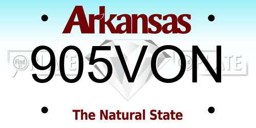 905VON Arkansas License Plate