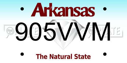 905VVM Arkansas License Plate