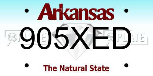 905XED Arkansas License Plate