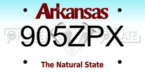 905ZPX Arkansas License Plate
