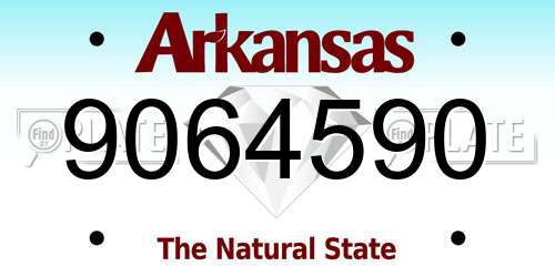 9064590 Arkansas License Plate