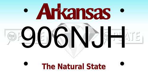 906NJH Arkansas License Plate