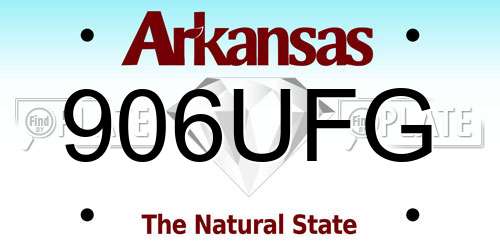 906UFG Arkansas License Plate