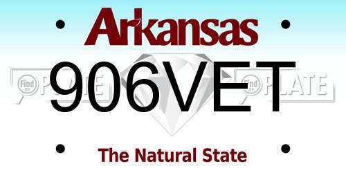 906VET Arkansas License Plate
