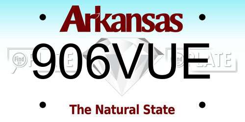 906VUE Arkansas License Plate