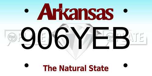 906YEB Arkansas License Plate