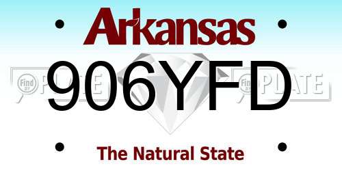 906YFD Arkansas License Plate