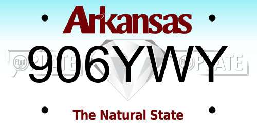 906YWY Arkansas License Plate