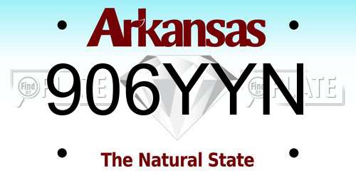 906YYN Arkansas License Plate