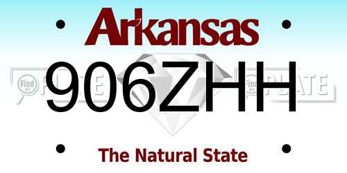 906ZHH Arkansas License Plate