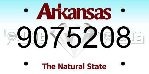 9075208 Arkansas License Plate